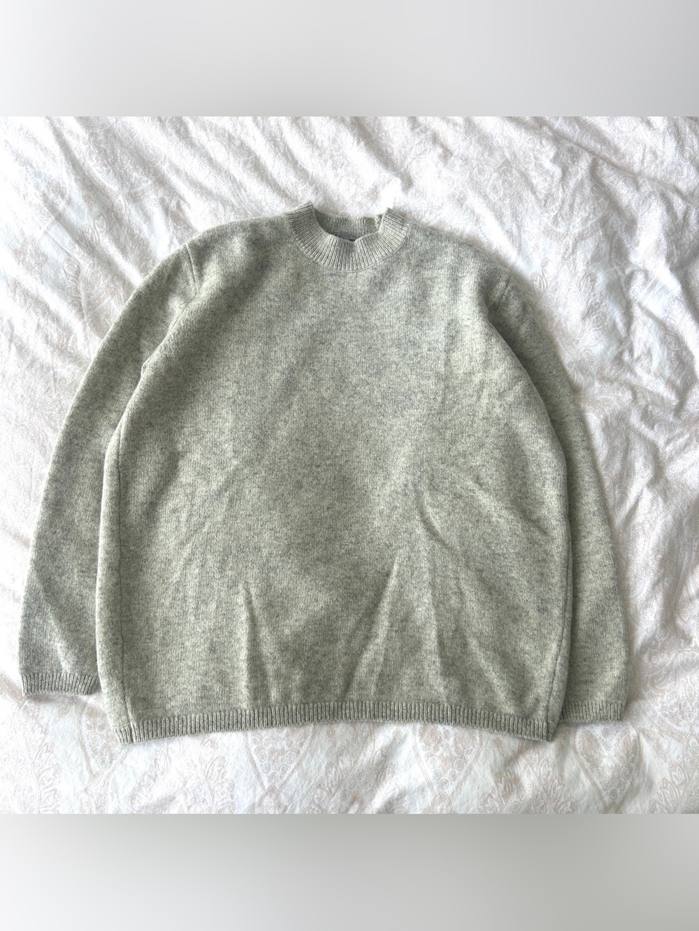 COS Crewneck Sweater in Light Sage Green